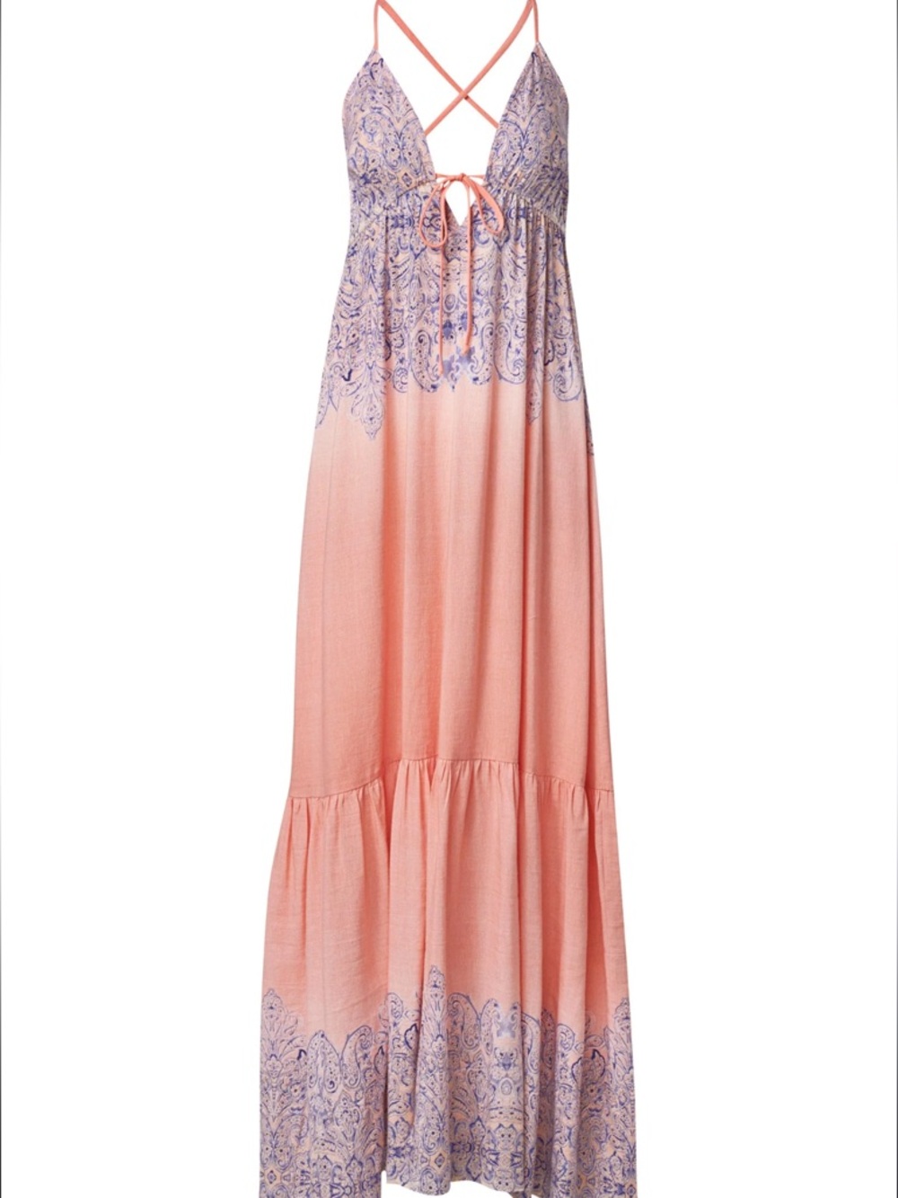 VENUS Blush Maxi Skirt with Lavender Print